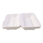 Vegnar Premium Bagasse Clamshell Food Box (10 Pc, 9x6 Inch) - Image 4