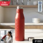 Stainless Steel Water Bottle Red Color (1000 ml, 1 Pc) - Image 2