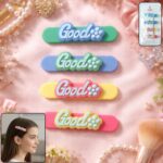 Colorful "Good" design hair clips for women and girls