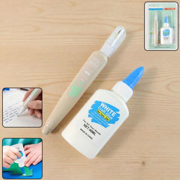 Multipurpose Craft Glue and Correction Pen Combo Set