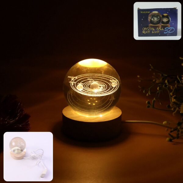 3D Crystal Ball Night Lamp (1 PC)