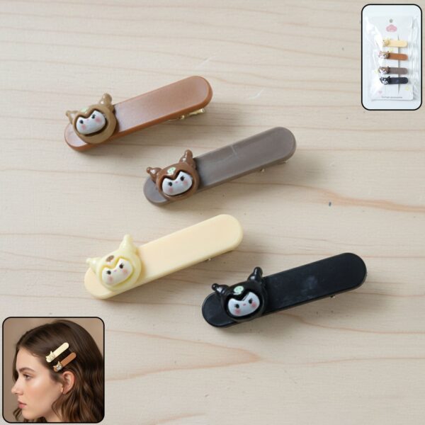 Pack of four cute cartoon animal face decorative hair clips