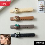 Cute Cartoon Cat Design Hair Clips Set (4 Pc) - Image 2