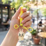 Cute Cartoon Bunny Silicone Keychain with Decorative Strap (1 Pc) - Image 3