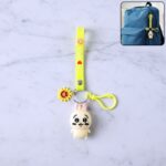 Cute Cartoon Bunny Silicone Keychain with Decorative Strap