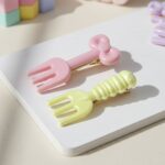 Cute Mini Fork Shaped Hair Clips Set for Girls and Women (4 Pc) - Image 7