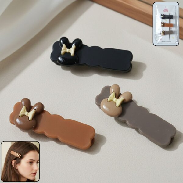 Cute Character Bow Decorative Hair Clip Set