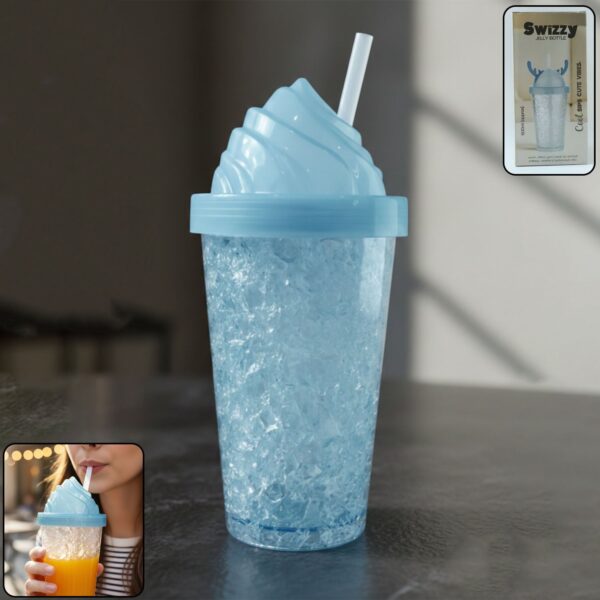 Cute Ice Cream Swirl Design Tumbler Sipper Bottle