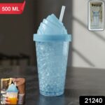 Cute Ice Cream Swirl Design Tumbler Sipper Bottle (500 ML, 1 Pc) - Image 2