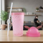 Cute Bunny Ear Design  Tumbler Sipper Bottle (500 ML, 1 Pc) - Image 4
