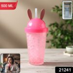 Cute Bunny Ear Design  Tumbler Sipper Bottle (500 ML, 1 Pc) - Image 2