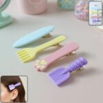 Set of 4 cute multi-design hair clips for girls and women