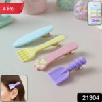 Cute Multi Design Hair Clips (4 Pc) - Image 2