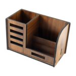Premium Wooden Desk Organizer with Phone Stand, Pen Holder, Card Holder (1 Pc) - Image 4