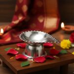 Stainless Steel Diamond Design Agarbatti & Diya Stand (1 Pc) - Image 3
