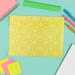 Mix Design A4 Plastic Document Folder with Patterned Button Closure - Image 6