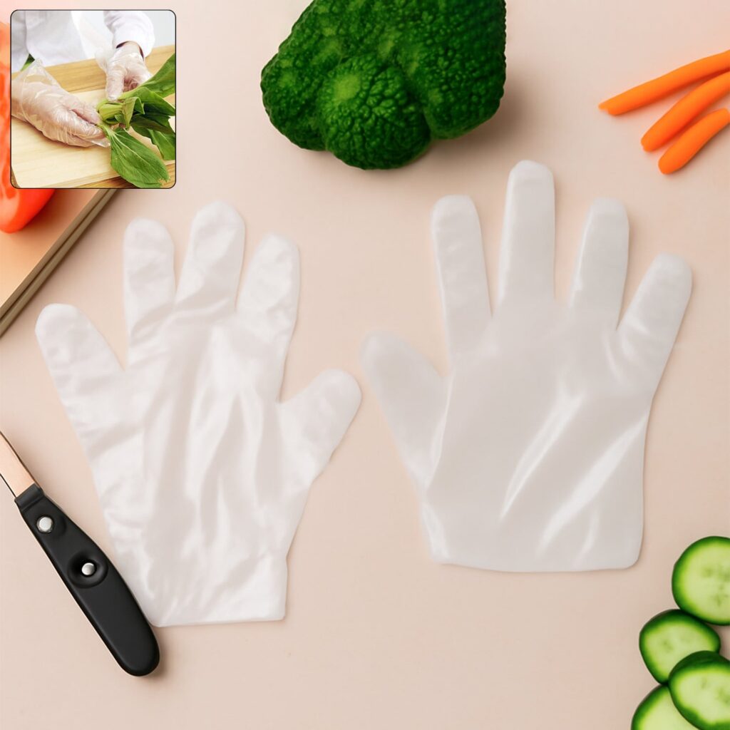 Pack of 100 Eco-Friendly Disposable Kitchen Hand Gloves