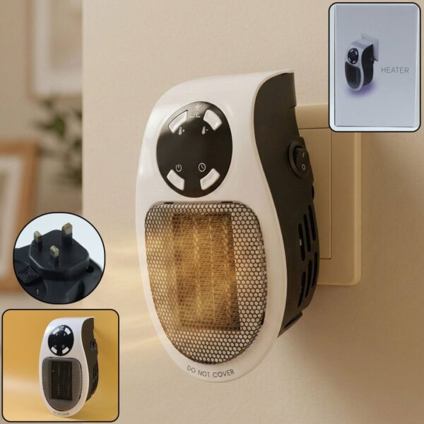 Compact 500W Portable Wall Plug Room Heater