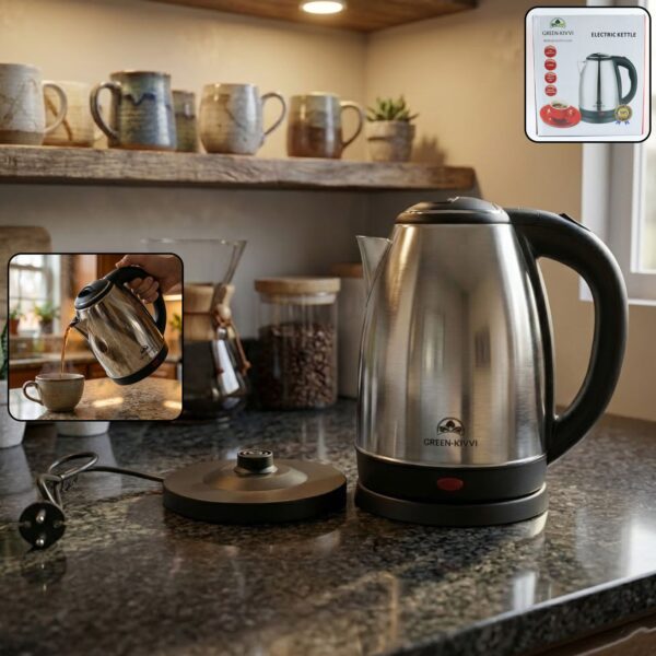Electric Stainless-Steel Kettle (1800ML, 1 Pc)