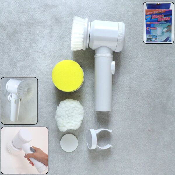 5 in 1 electric cleaning spin brush with multiple replaceable heads