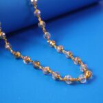 Elegant Gold-Tone Faceted Crystal Beaded Necklace (1 Pc) - Image 3