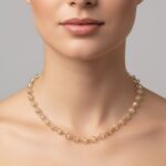 Elegant Gold-Tone Faceted Crystal Beaded Necklace (1 Pc) - Image 4