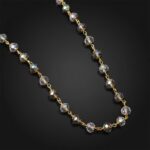 Elegant Gold-Tone Faceted Crystal Beaded Necklace (1 Pc) - Image 6