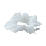 Elegant White Mesh Fabric Hair Scrunchie (1 Pc) - Image 5