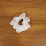 Elegant White Mesh Fabric Hair Scrunchie (1 Pc) - Image 7