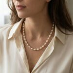 Elegant Pearl Beaded Necklace with Gold-Tone Link Detailing (1 Pc) - Image 4