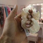 Stylish Fabric Hair Scrunchie with Bow Tie Design(1 Pc, Mix Color & Design) - Image 6