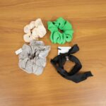 Stylish Fabric Hair Scrunchie with Bow Tie Design(1 Pc, Mix Color & Design) - Image 8