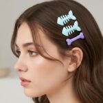 Cute Fishbone & Bone Shape Hair Clip Set (4 Pc) - Image 4