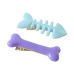 Cute Fishbone & Bone Shape Hair Clip Set (4 Pc) - Image 5