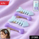 Cute Fishbone & Bone Shape Hair Clip Set (4 Pc) - Image 2