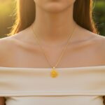 Elegant Floral Design Gold Plated Pendant Necklace (1 Pc) - Image 3