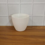 Premium White Ribbed Decorative Flower Pot (1 Pc) - Image 8