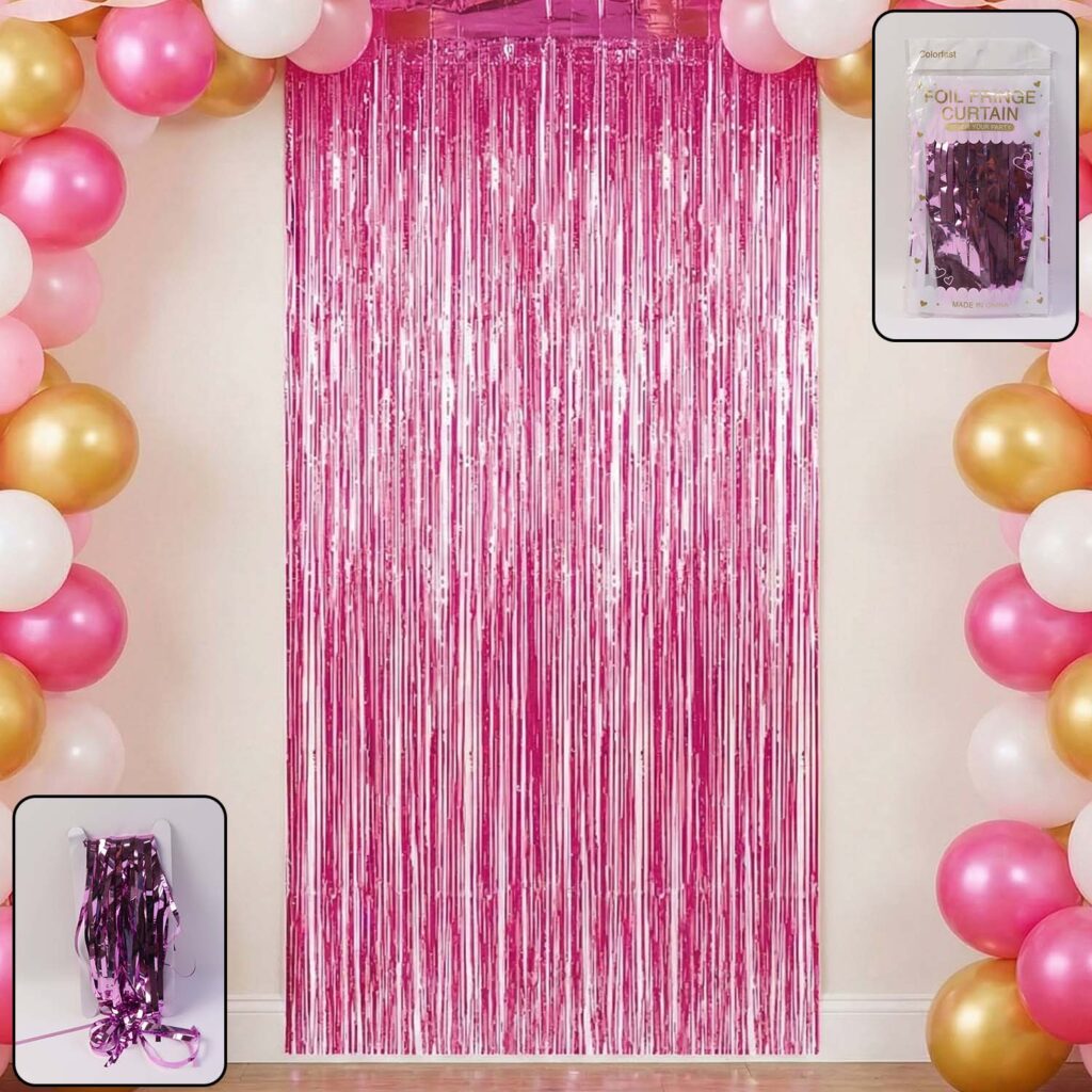 Decorative foil fringe curtain for party