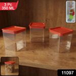 3 Piece Airtight Food Storage Container Set (1 Set / 350 ML) - Image 2