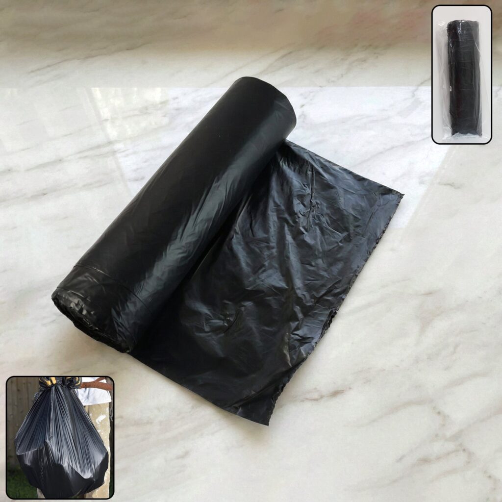Roll of Heavy-Duty Black Garbage Bags
