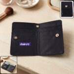 Compact Snap Button Card Holder Wallet