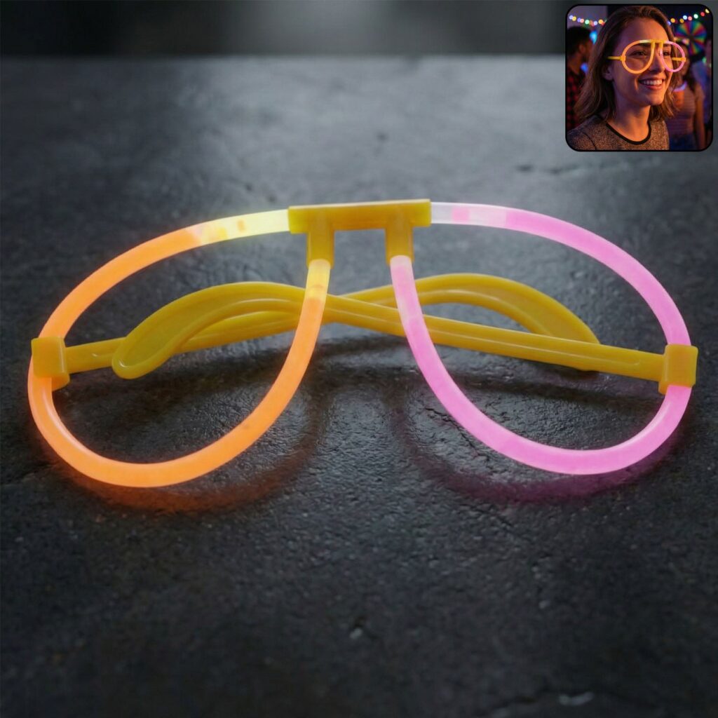 Glow Party Glasses with Neon Light Effect