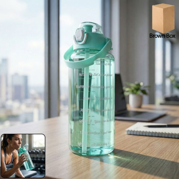 2 Litre Leakproof Sports Water Bottle with Straw