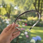 Elegant Black Crystal Studded Metal Hair Band (1 Pc) - Image 7