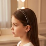 Elegant Black Crystal Studded Metal Hair Band (1 Pc) - Image 5