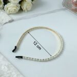 Elegant Pearl Beaded Slim Golden Metal Hair Band (1 Pc) - Image 6