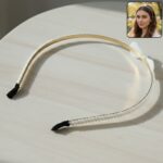 Elegant Pearl Beaded Slim Metal Hair Band