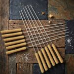 Barbecue Skewers for BBQ Tandoor and Gril with Wooden Handle - Pack of 12 - Image 6