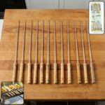 Barbecue Skewers for BBQ Tandoor and Gril with Wooden Handle - Pack of 12