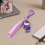 Cute cartoon character silicone keychain with wrist loop
